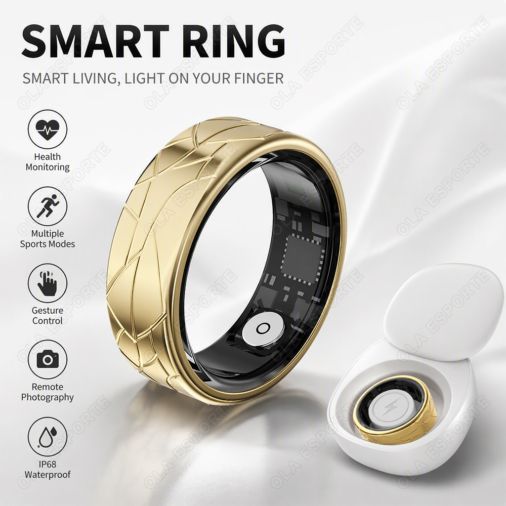 Blood Pressure Monitor - Anello Intelligente in Acciaio Inossidabile Impermeabile,